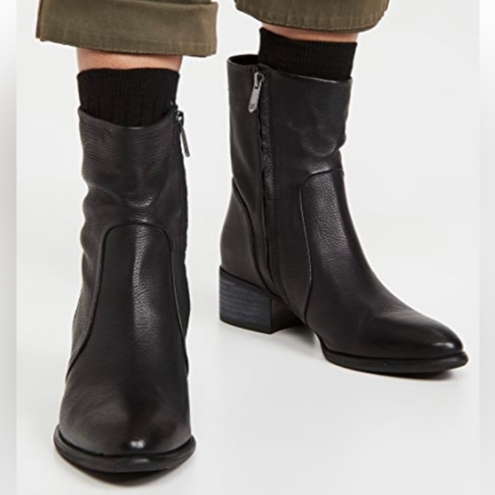 Same Edelman Hilary Boots Black Leather Ankle Boots 7